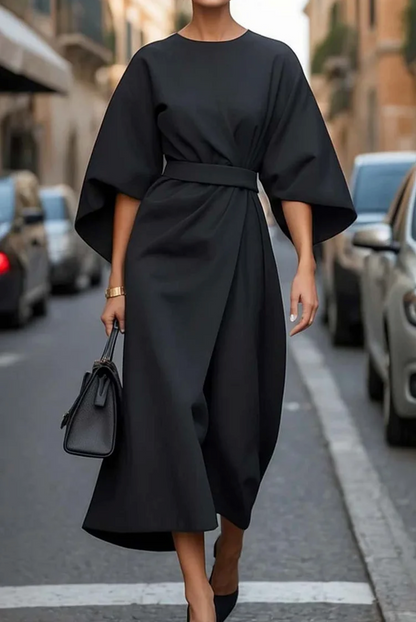 Annika | Women's Midi Dress with Waist Belt