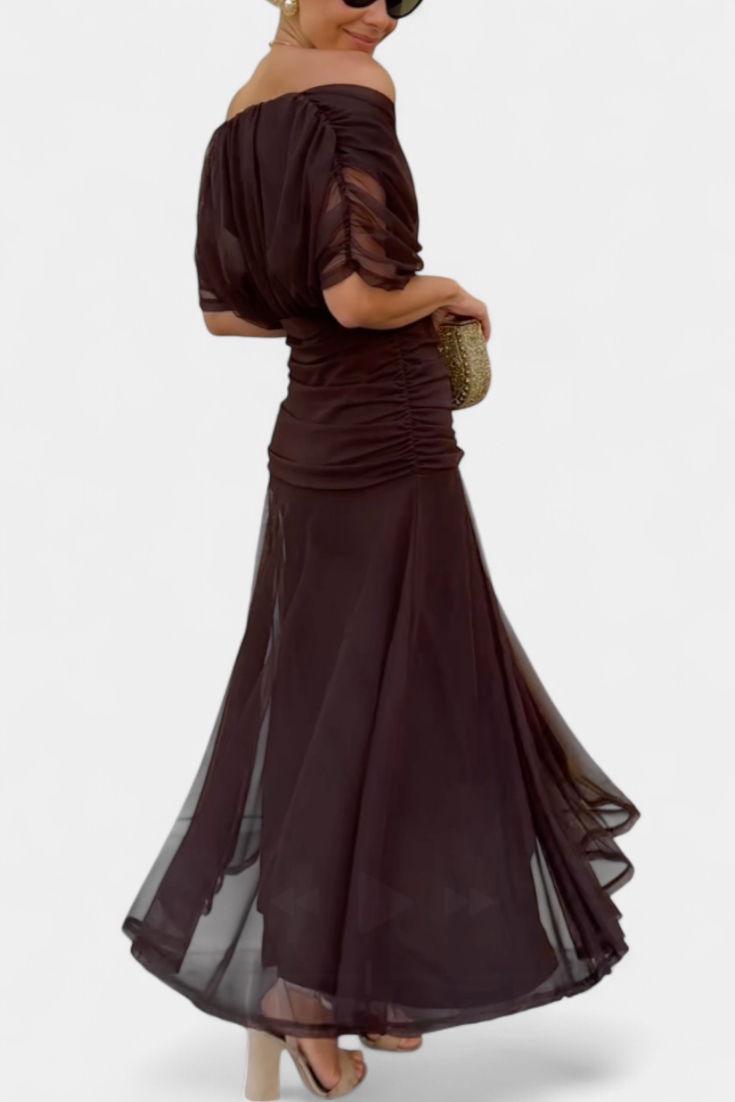 Elfriede | Women's Off-Shoulder Gerafftes Maxi Dress