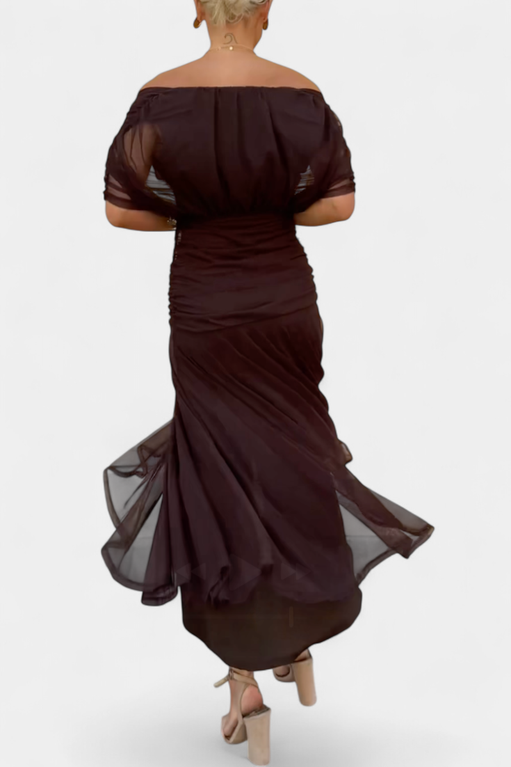 Elfriede | Women's Off-Shoulder Gerafftes Maxi Dress