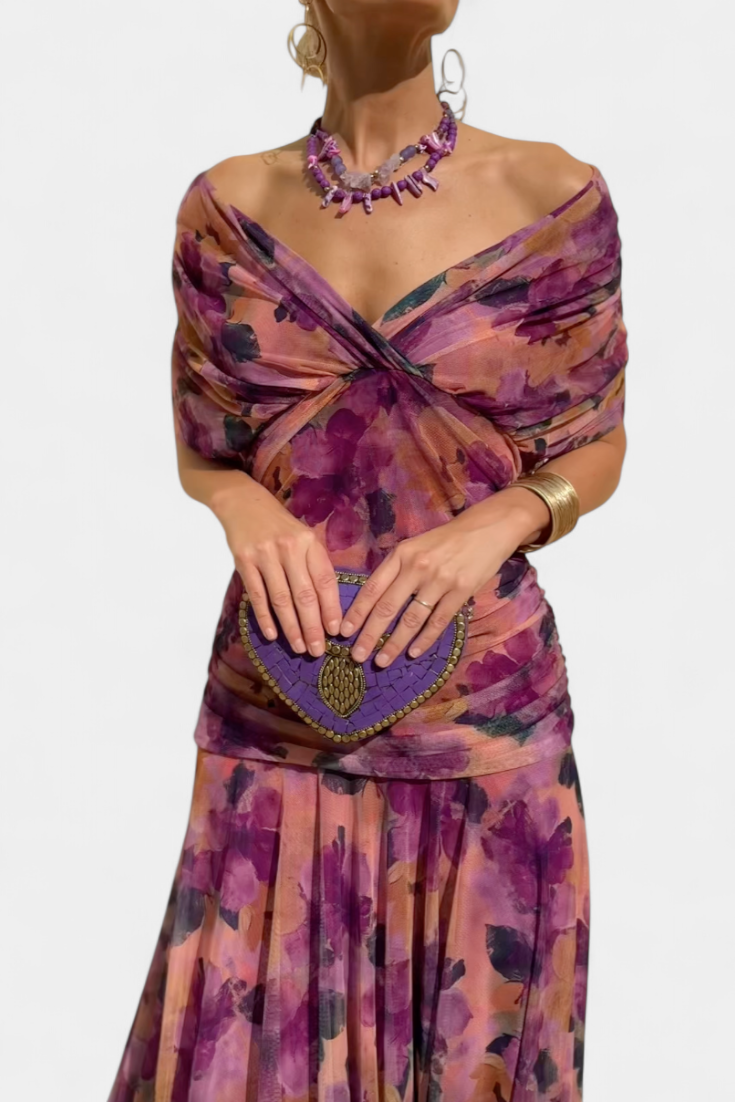 Elfriede | Women's Off-Shoulder Gerafftes Maxi Dress