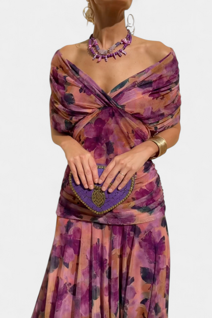 Elfriede | Women's Off-Shoulder Gerafftes Maxi Dress