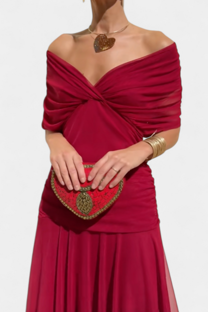 Elfriede | Women's Off-Shoulder Gerafftes Maxi Dress