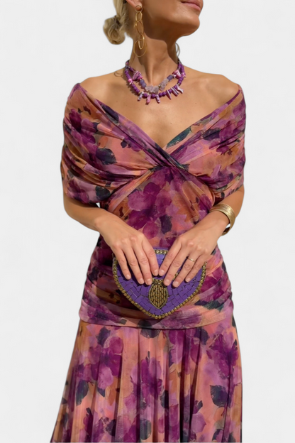 Elfriede | Women's Off-Shoulder Gerafftes Maxi Dress