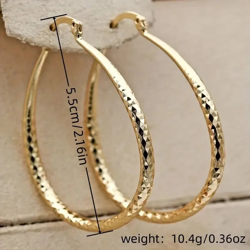 Trendy Gold-Plated Copper Hoop Earrings Hip Hop Fashion for Women & Girls Party Accessory Milanni Fashion