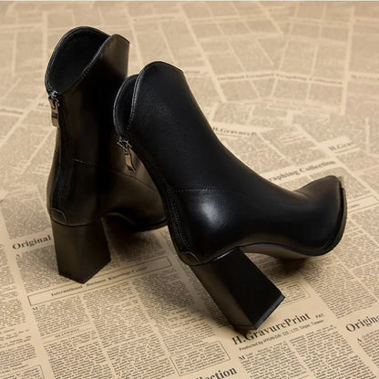 Angela | Women's-Spring-Ankle Boots with spitzer Kappe and Heel