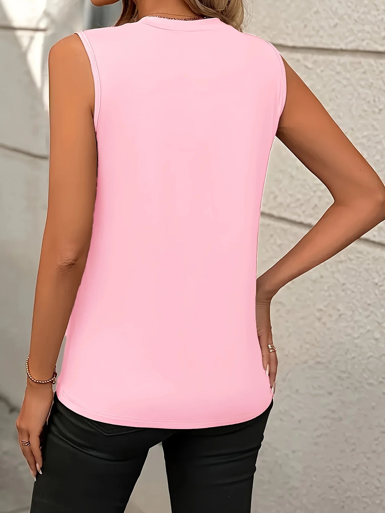 Plus Size Solid Color Tank Top Elegant Crew Neck Sleeveless Top for Summer Women Clothing Milanni Fashion