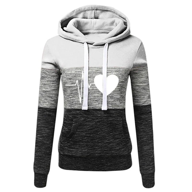 Hooded Outdoor Shirt for Women Sweatshirts Jogging Fashion Pullover Casual Color Block Long Sleeve Hoodie Milanni Fashion