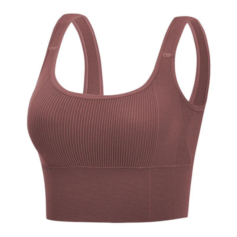 Square Collar Sexy Sports Bra Seamless Breathable Soft Underwear Yoga Vest Bralette Top Milanni Fashion