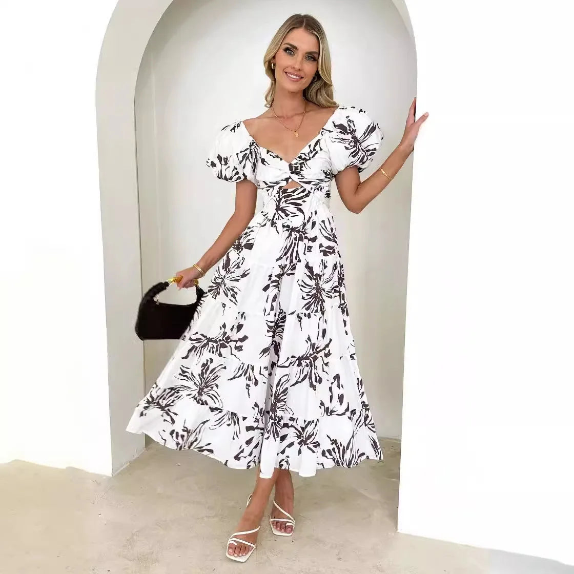 Women's Long Dress 2024 New Style Temperament Printed High-quality Dress Maxi Dress Milanni Fashion   