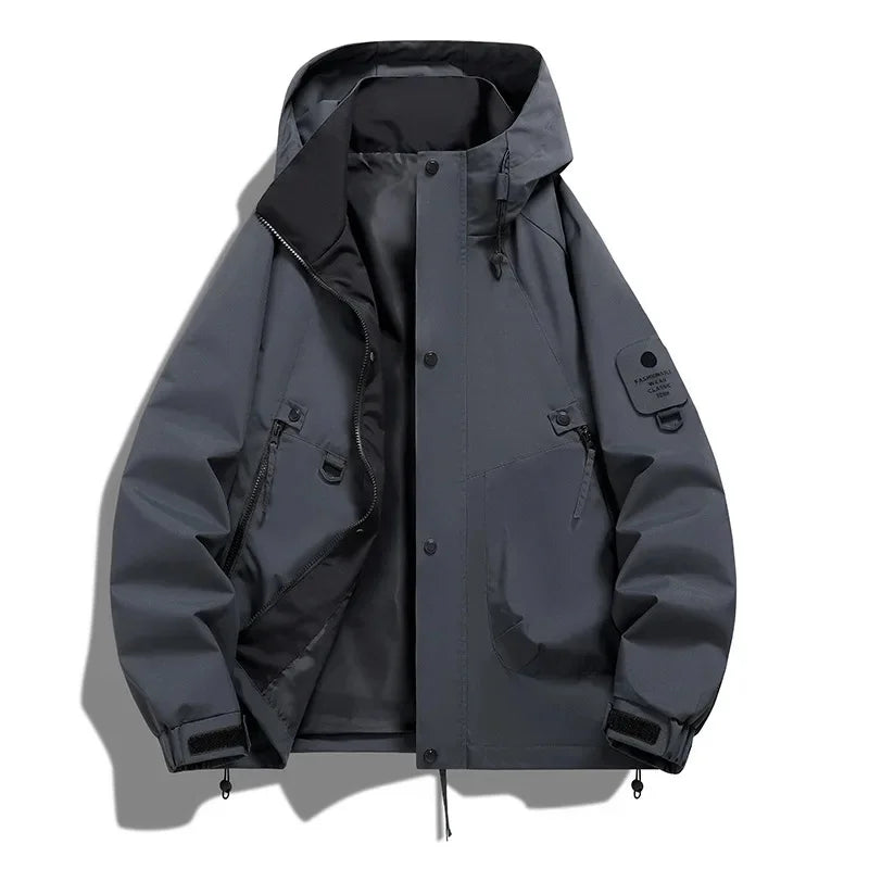 Carl | Men's Utility Jacket with Hood and Front Zipper