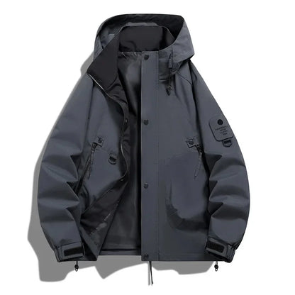 Carl | Men's Utility Jacket with Hood and Front Zipper