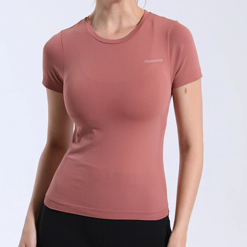 Short Sleeve Yoga Shirt Seamless Sport T-Shirt Fitness Clothes Gym Top Running Activewear for Women Milanni Fashion