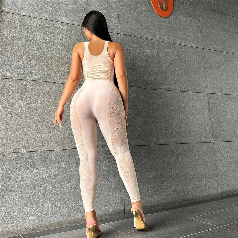 Hollow Out One-Piece Bodysuit Bodycon Jumpsuit for Women Fitness Romper Stylish & Comfortable Milanni Fashion