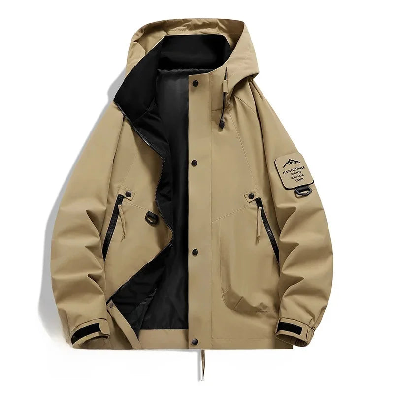 Carl | Men's Utility Jacket with Hood and Front Zipper