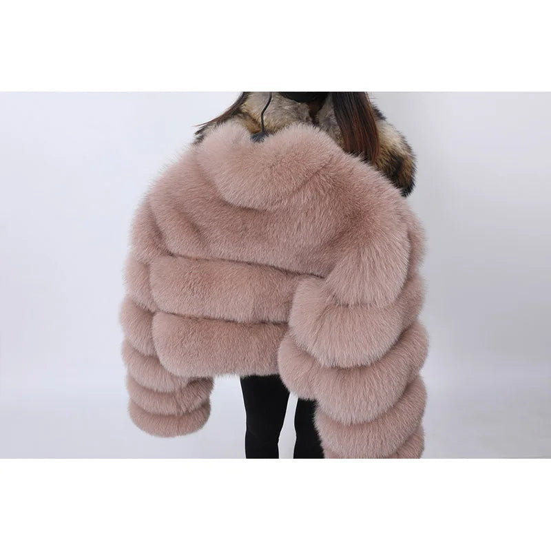 Trendy Real Fur Coat Natural Fox Fur Winter Short Jacket Coat For Women Outerwear  Milanni Fashion   