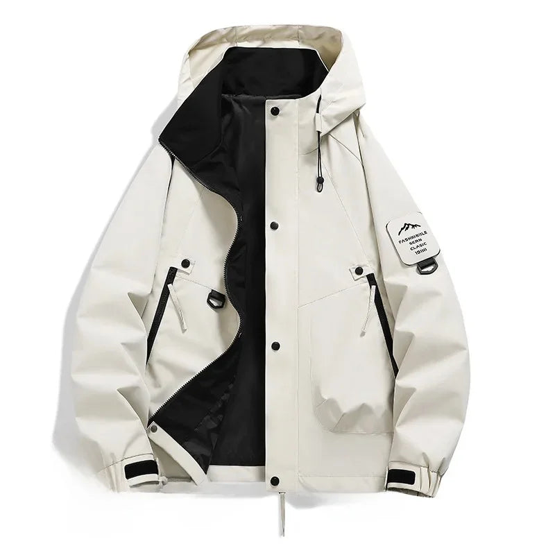 Carl | Men's Utility Jacket with Hood and Front Zipper