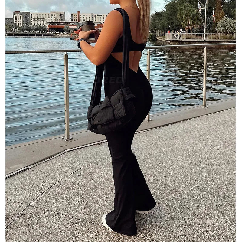 Slim Fit Yoga Suit for Women Tight Sexy Back Female Jumpsuit Stretch Activewear Sports Fitness Outfit Milanni Fashion