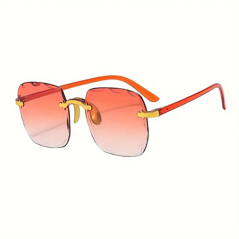 Frameless Fashion Gradient Lenses Women's Retro Classic Sunglasses 2024 New  Milanni Fashion   