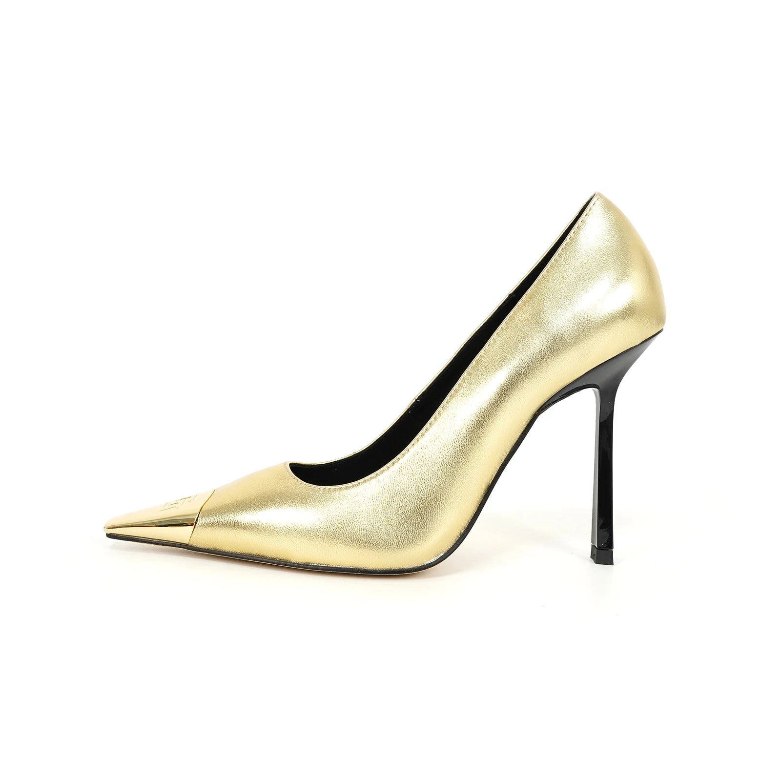 Sexy High Heels Luxury Leather Pointed Party Shoes Fashion Wedding Shoes  Milanni Fashion Golden cowhide 44 