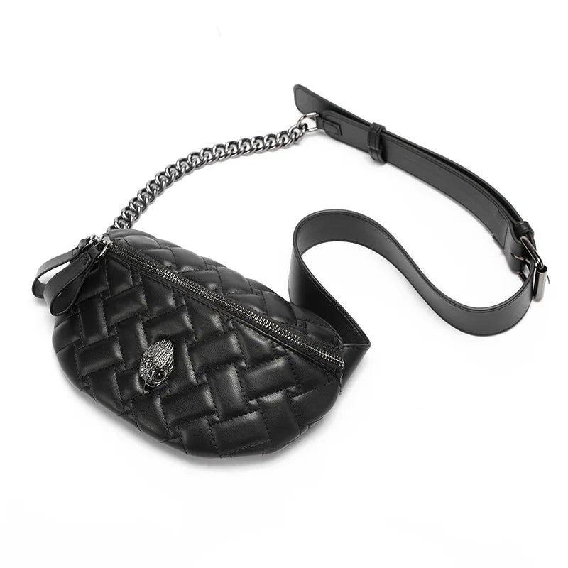 Fashion Eagle Head Soft PU Leather Diamond Lattice Crossbody Bag Stylish and Elegant for Everyday Use Milanni Fashion