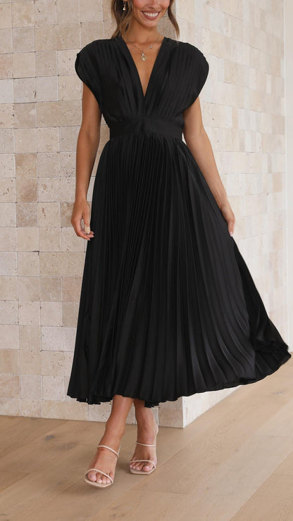 Bettina | Women's Classic Pleated Maxi Dress