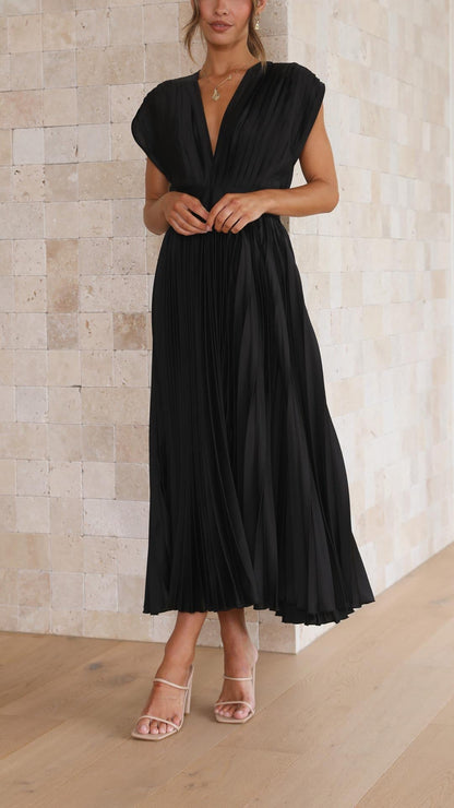 Bettina | Women's Classic Pleated Maxi Dress