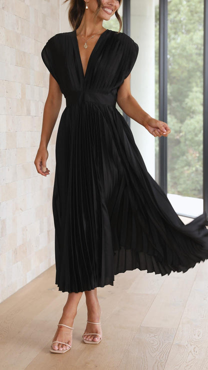 Bettina | Women's Classic Pleated Maxi Dress