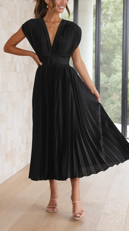 Bettina | Women's Classic Pleated Maxi Dress