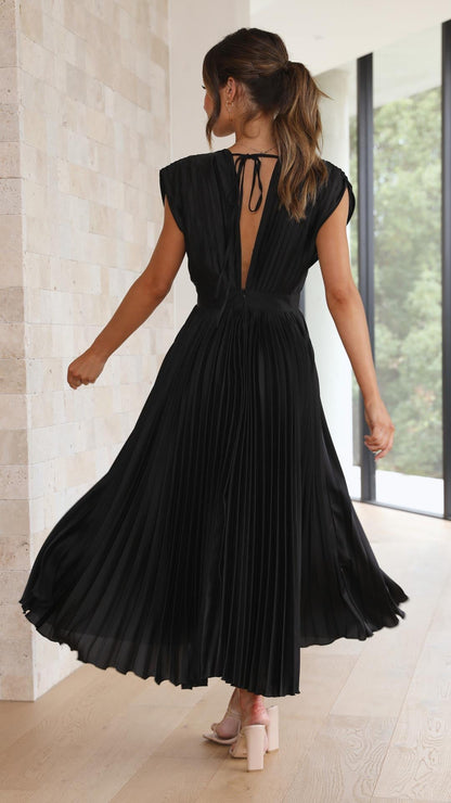 Bettina | Women's Classic Pleated Maxi Dress