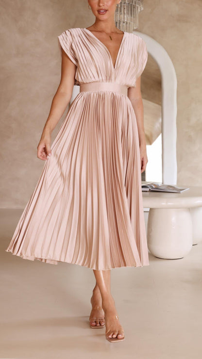 Bettina | Women's Classic Pleated Maxi Dress