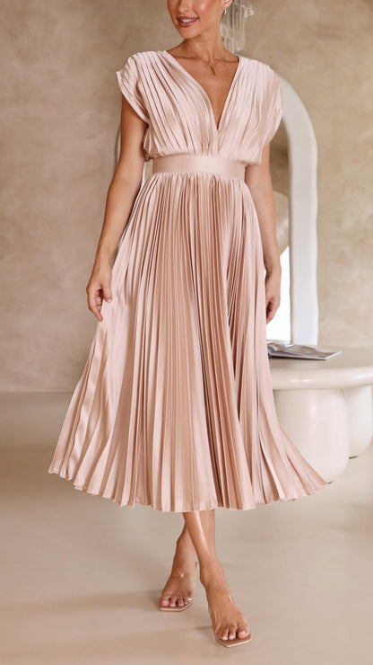 Bettina | Women's Classic Pleated Maxi Dress