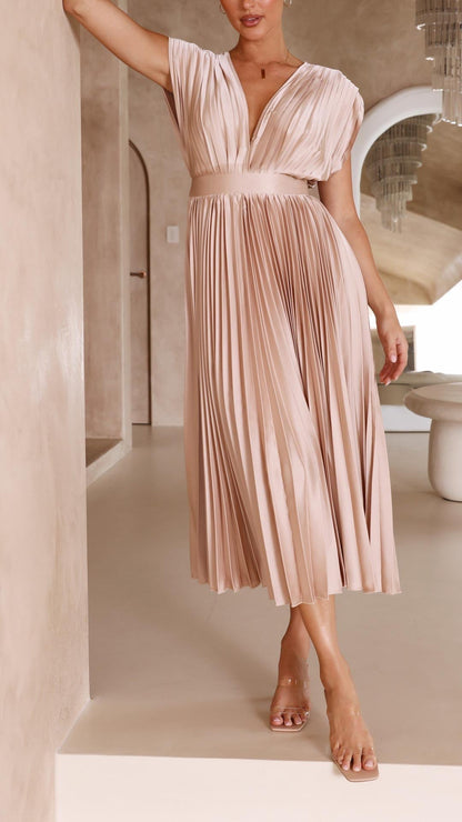 Bettina | Women's Classic Pleated Maxi Dress