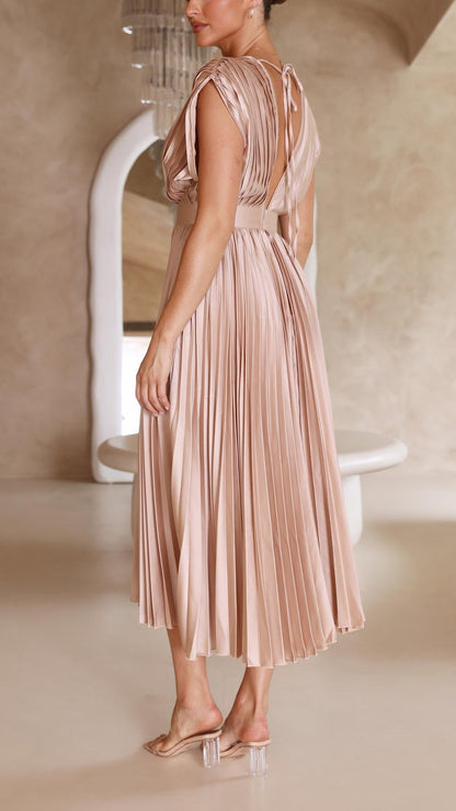 Bettina | Women's Classic Pleated Maxi Dress