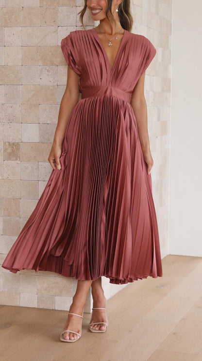 Bettina | Women's Classic Pleated Maxi Dress