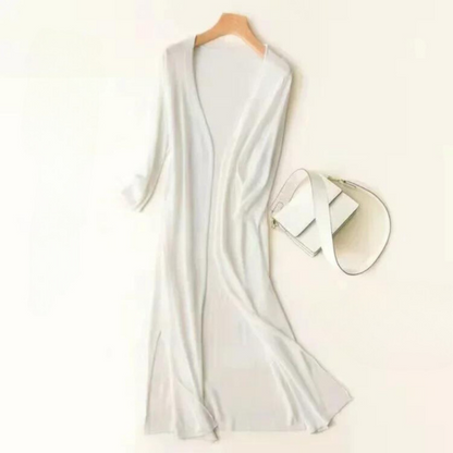 Leonie | Women's Lightweight Long Knit Cardigan in Drapé-Style