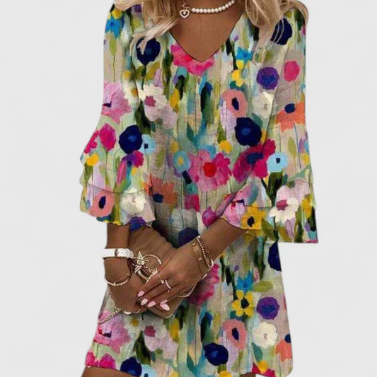 Gudrun | Women's Floral V-Neck Mini Dress
