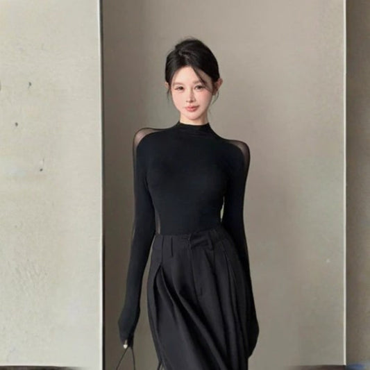 Felicia | Women's Spring Stylisches Mesh-Ärmel T-Shirt