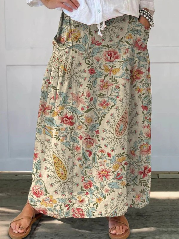Nilva | Vintage Floral Art Skirt