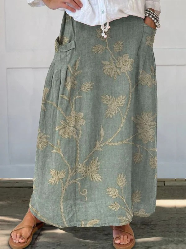 Trexie | Retro Floral Art Skirt