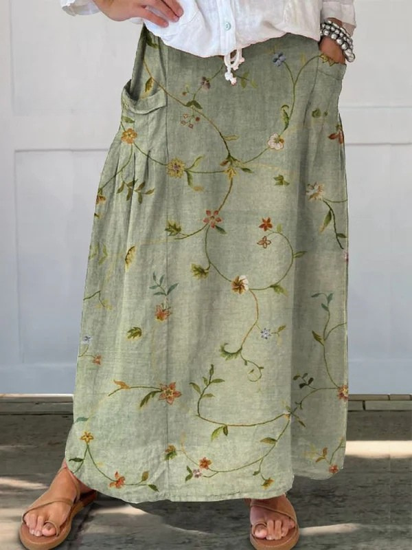 Jaizy | Retro Floral Art Skirt
