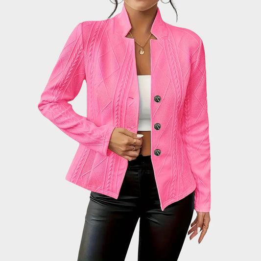 Valentina Rossi Geometric Pattern Fitted Blazer