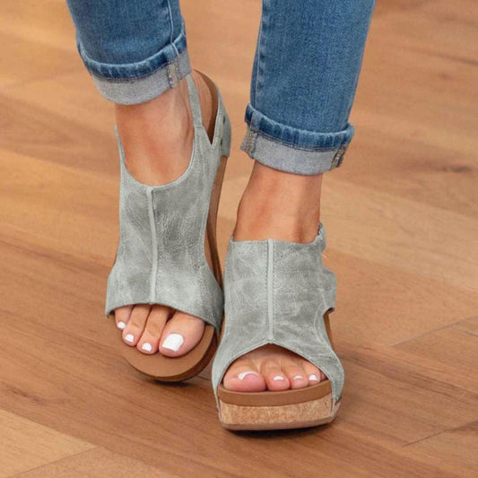 Valentina Rossi Slingback Cork Wedge Sandals