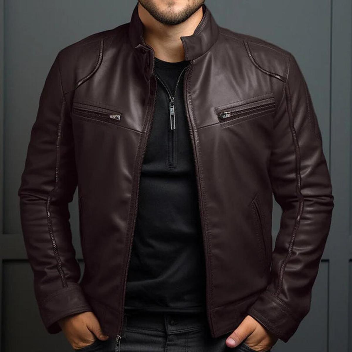 Alexander | Men's Classic Biker Jacket with Zip