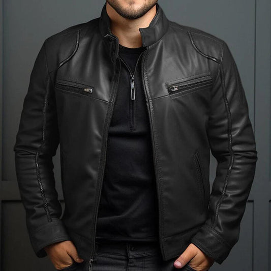 Alexander | Men's Classic Biker Jacket with Zip