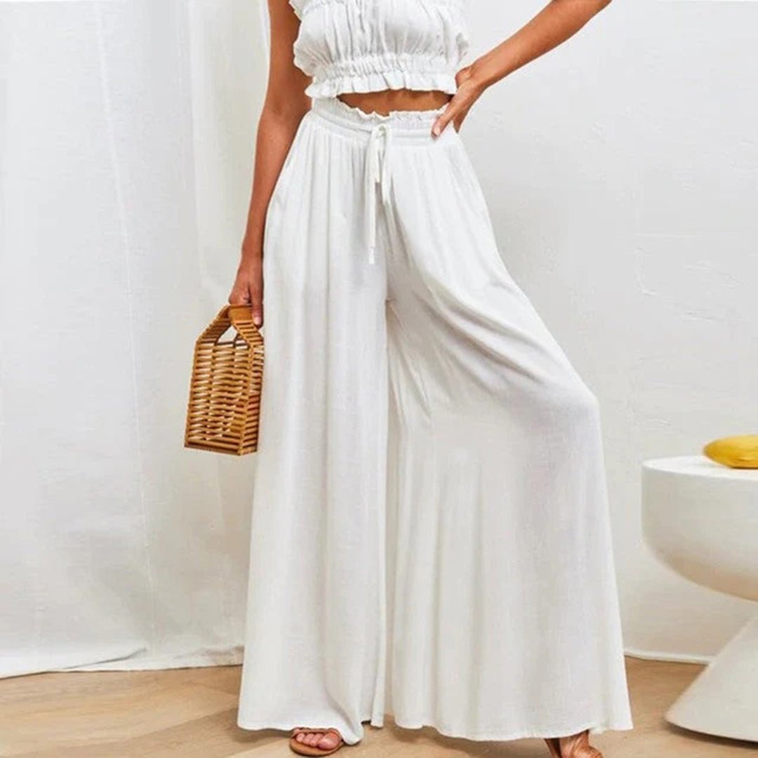 Terra | Smocked-Waist Wide-Leg Pants