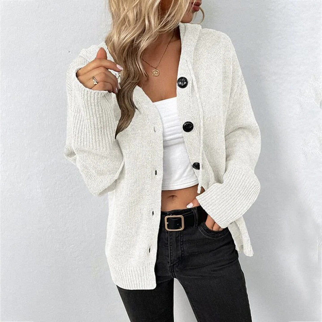 Gudrun | Women's Casual Knit Cardigan with Buttoned Front
