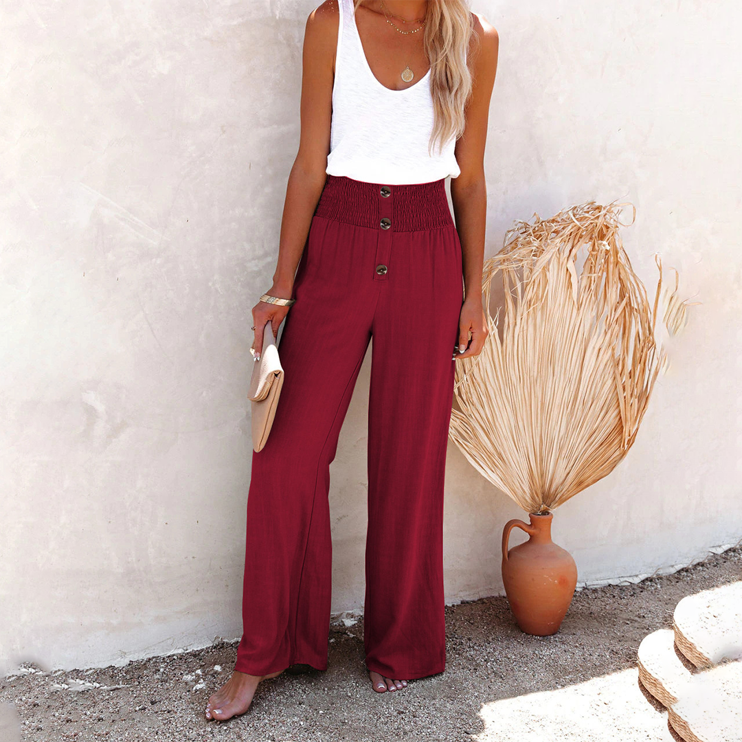 Julia | Women's Comfortable High-Waist Pants with wide Leg
