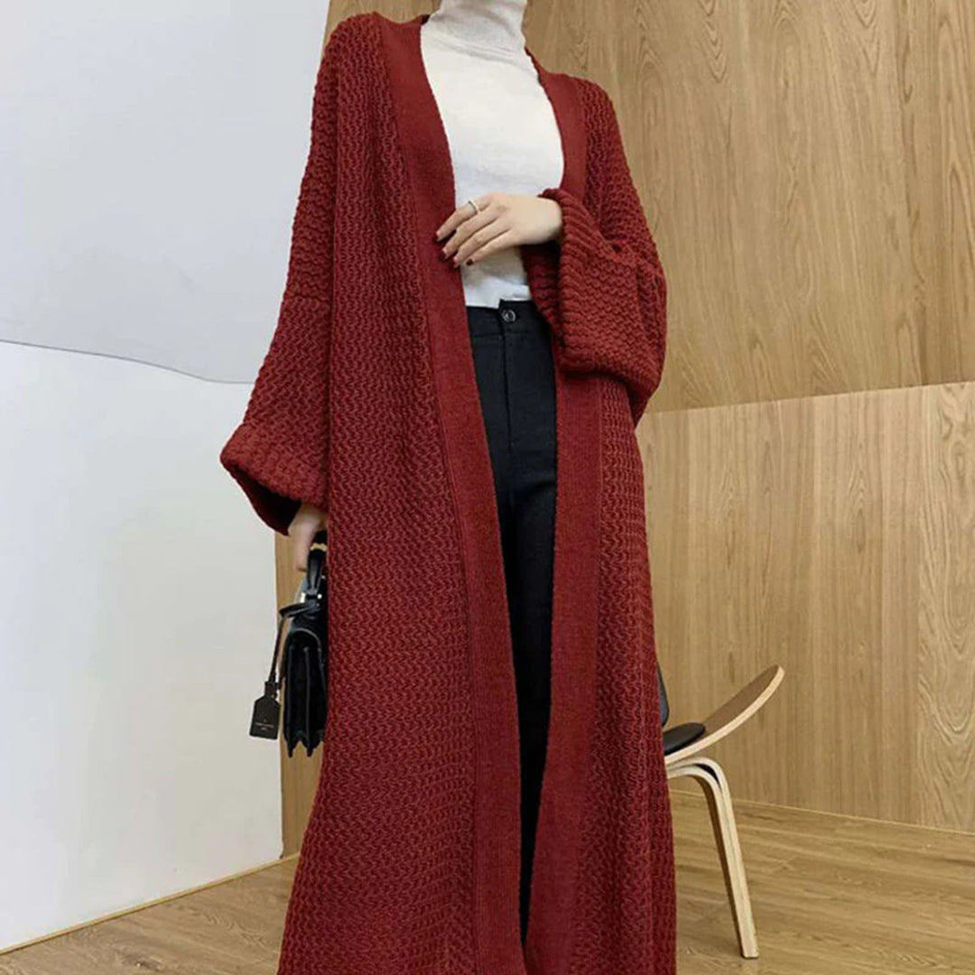 Frieda | Women's Long Knit Cardigan with Open Front