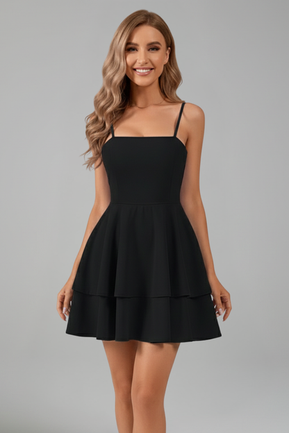 Elfriede | Women's Mini Dress with Spaghetti Straps and flared Skirt