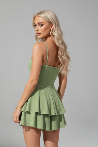 Elfriede | Women's Mini Dress with Spaghetti Straps and flared Skirt